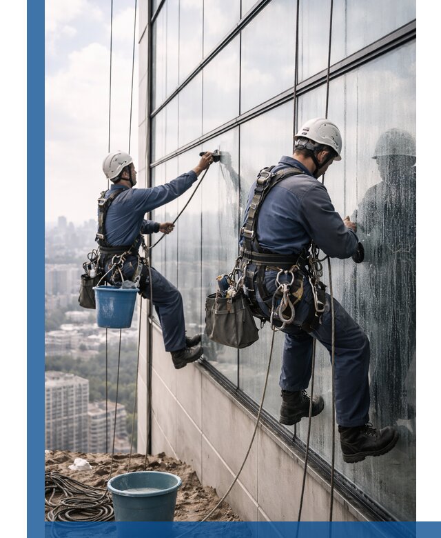 Профессиональная мойка фасадных окон альпинистами в Сестрорецке