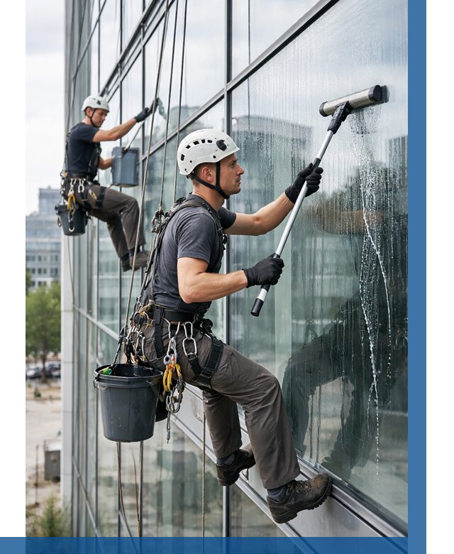 Мойка витражей альпинистами в Сестрорецке от 717 р. под ключ|ВЫСОТНИК-Сст