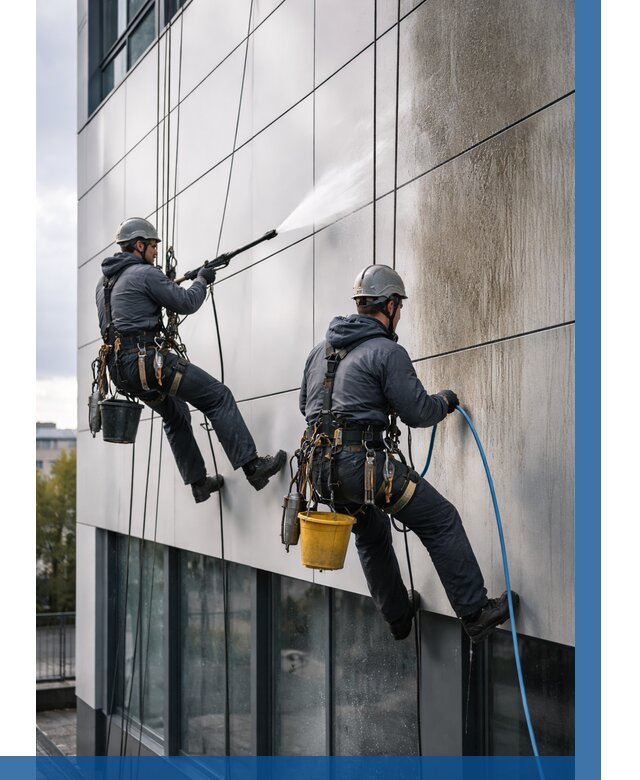 Мойка фасада из композита в Сестрорецке по цене от 307 р. | ВЫСОТНИК-Сст