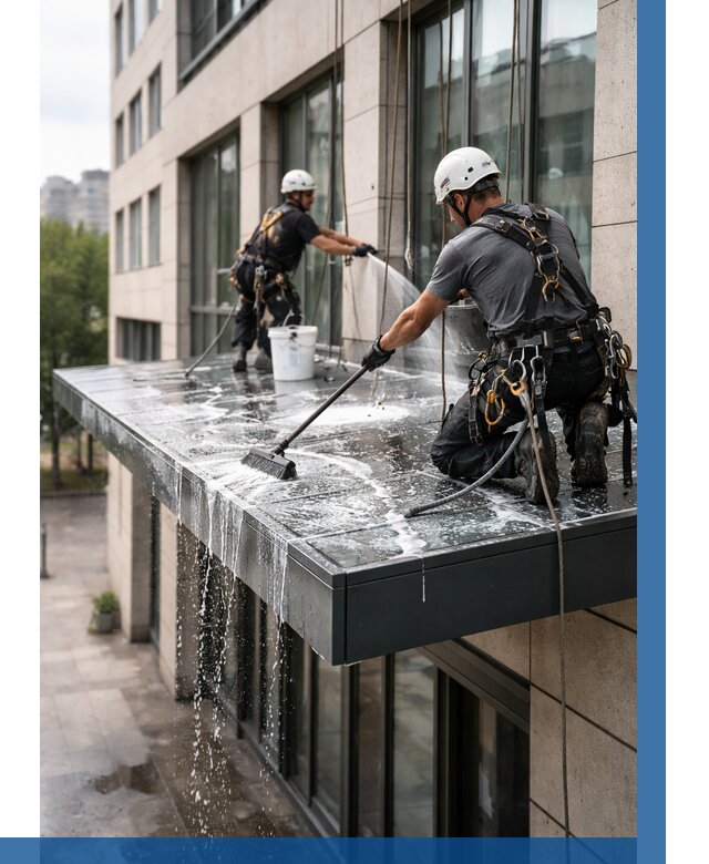 Мойка козырьков и навесов в Сестрорецке от 3587 р. | ВЫСОТНИК-Сст