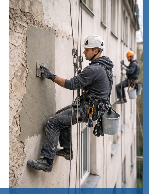 Восстановление штукатурки фасада в Сестрорецке от 1230 р. | ВЫСОТНИК-Сст