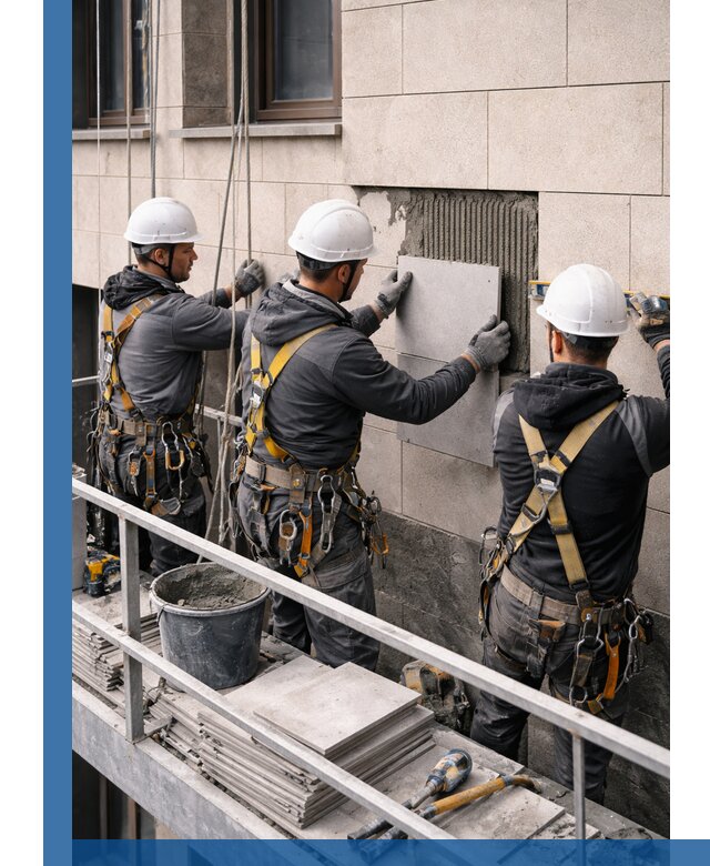 Ремонт облицовки фасада плиткой в Сестрорецке с гарантией