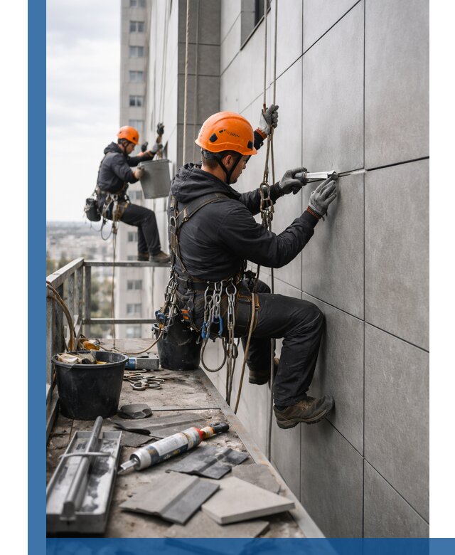 Профессиональный ремонт фасада из керамогранита в Сестрорецке