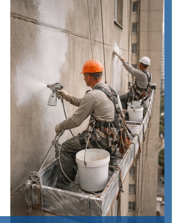 Грунтовка фасада на высоте в Сестрорецке от 123 р. | ВЫСОТНИК-Сст