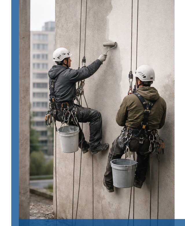 Покраска фасадов высотными альпинистами в Сестрорецке с гарантией