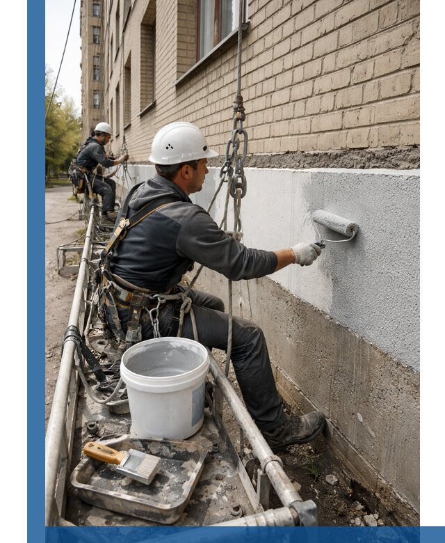 Окраска цоколя здания в Сестрорецке профессионально и надежно