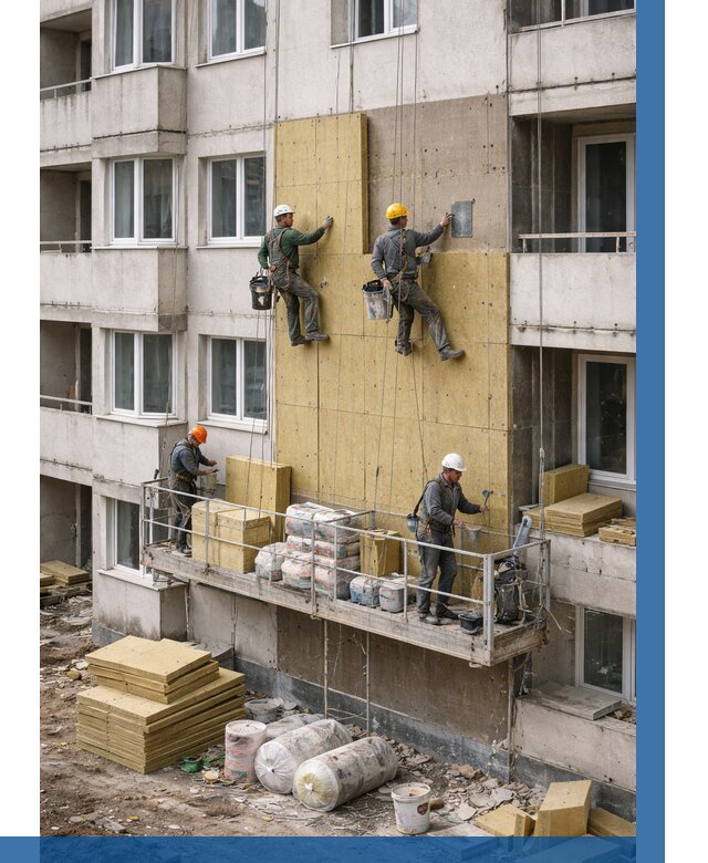 Утепление фасада минватой в Сестрорецке от 1537 р. | ВЫСОТНИК-Сст