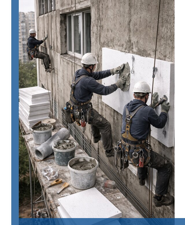 Утепление фасада пенополистиролом в Сестрорецке под ключ