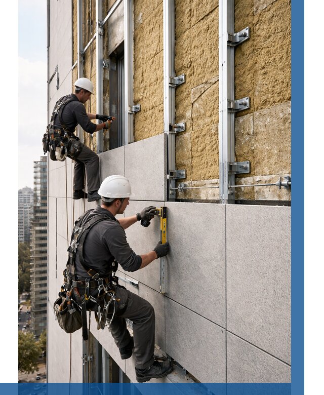 Монтаж вентилируемого фасада в Сестрорецке от 3587 р. | ВЫСОТНИК-Сст