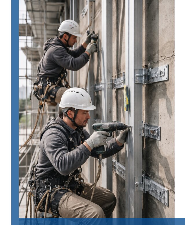 Монтаж и крепление подсистемы вентфасада в Сестрорецке