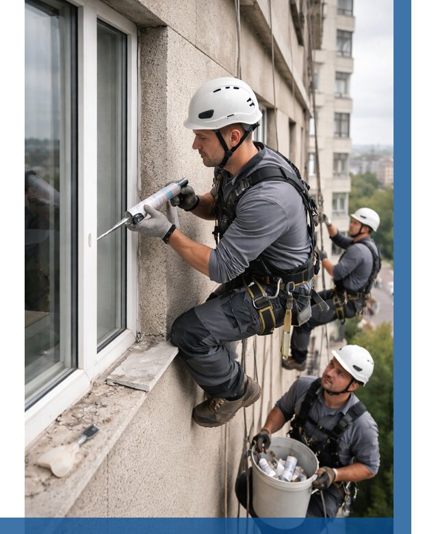 Герметизация оконных швов снаружи в Сестрорецке от 1537 р. | ВЫСОТНИК-Сст