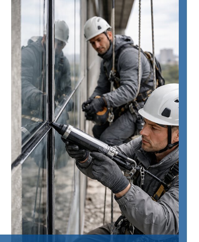 Герметизация витражных швов в Сестрорецке от 666 р. | ВЫСОТНИК-Сст