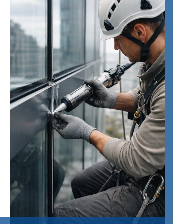 Герметизация стыков витража в Сестрорецке от 1230 р. | ВЫСОТНИК-Сст