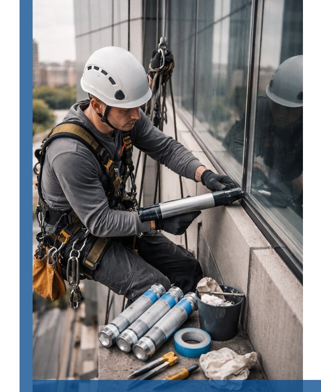 Герметизация стыков витража в Сестрорецке для герметичных фасадов