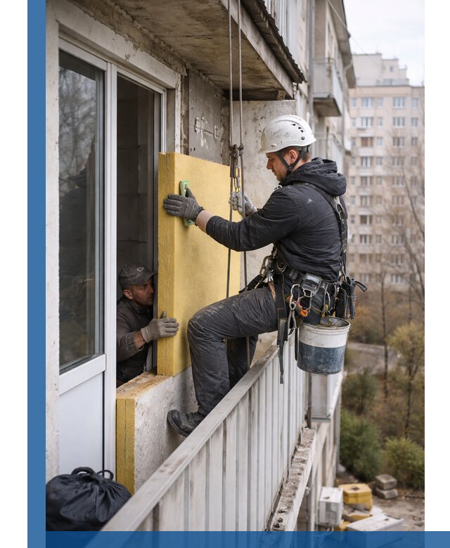 Профессиональное утепление балкона снаружи в Сестрорецке под ключ