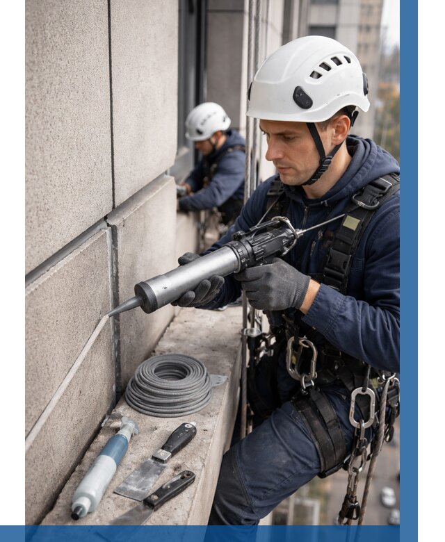 Герметизация деформационных швов фасада в Сестрорецке от 717 | ВЫСОТНИК-Сст