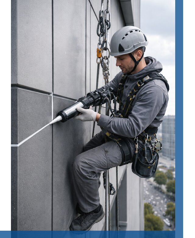 Герметизация стыков фасадных панелей в Сестрорецке от 6662 р.| ВЫСОТНИК-Сст