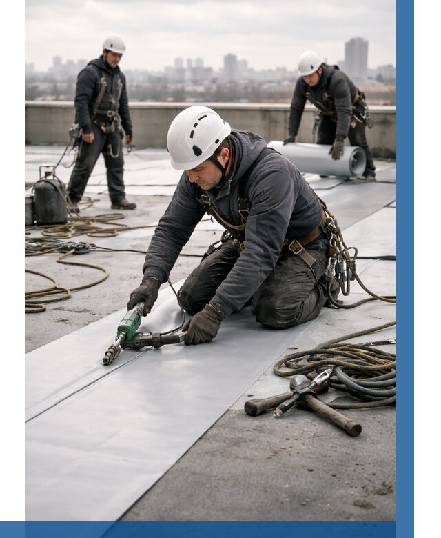 Ремонт мембранной кровли в Сестрорецке от 1845 р./м2 | ВЫСОТНИК-Сст