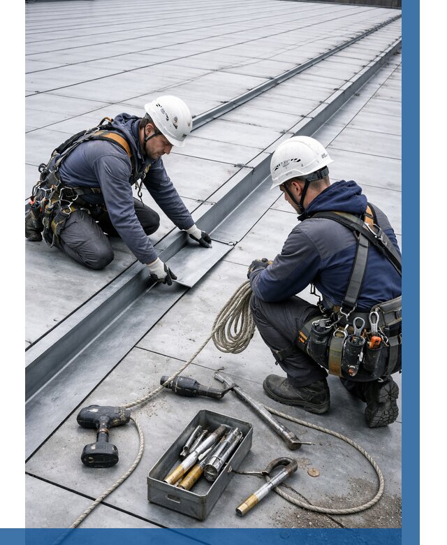 Ремонт фальцевой кровли в Сестрорецке от 717 р. | ВЫСОТНИК-Сст