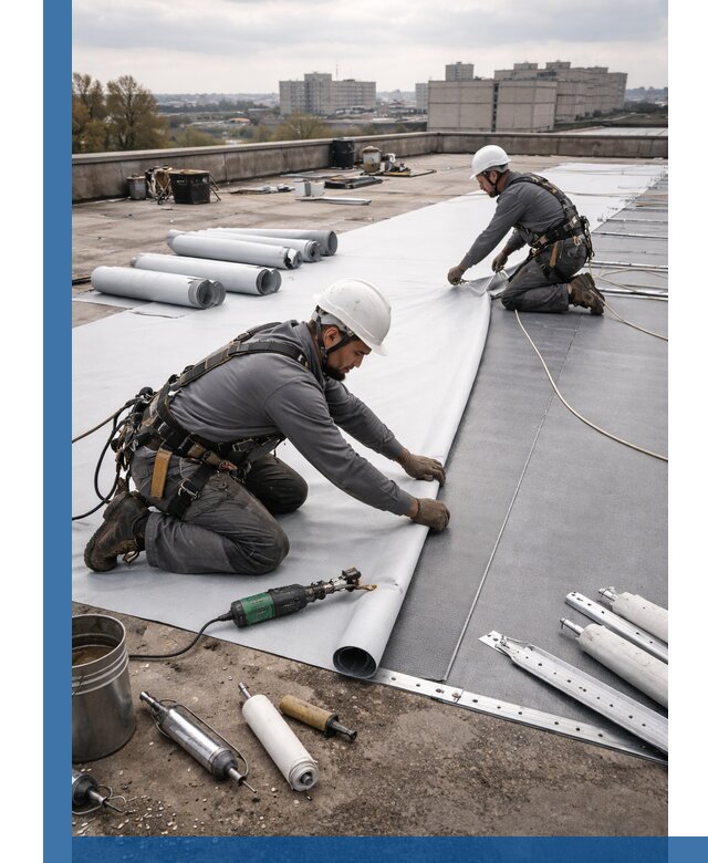 Монтаж мембранной кровли в Сестрорецке для промышленных зданий