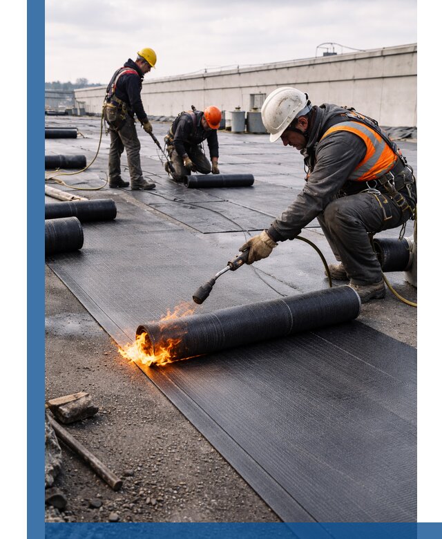 Монтаж наплавляемой кровли в Сестрорецке профессионально