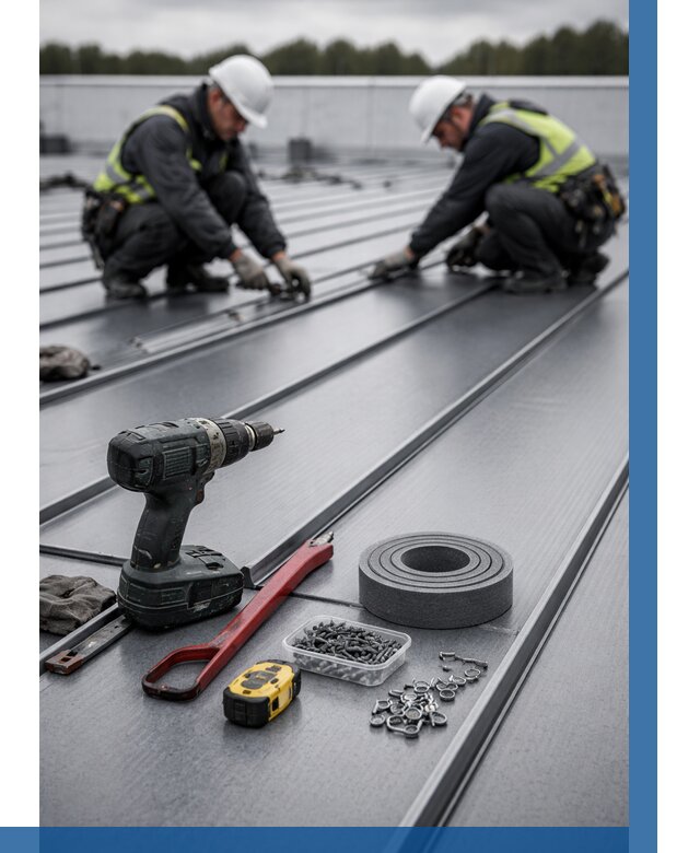 Монтаж фальцевой кровли в Сестрорецке от 1845 р. | ВЫСОТНИК-Сст