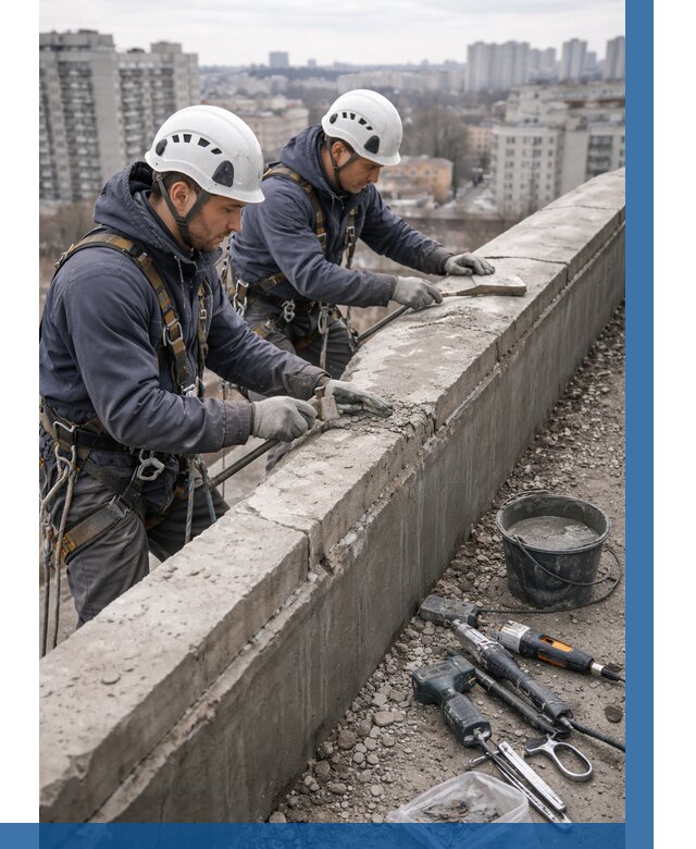 Ремонт парапета на кровле в Сестрорецке от 1537 р. | ВЫСОТНИК-Сст