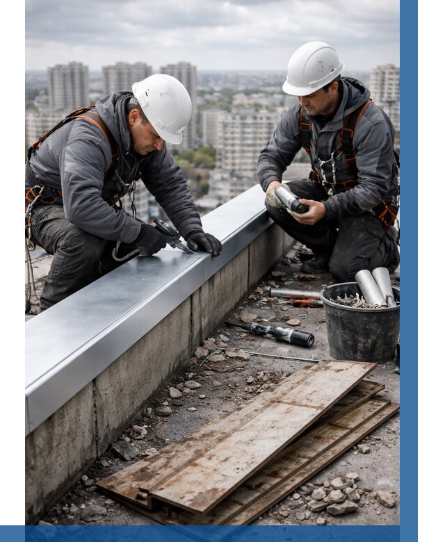 Замена парапетных крышек под ключ в Сестрорецке от 1230 р. | ВЫСОТНИК-Сст