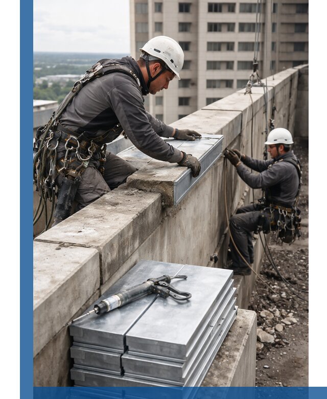 Замена парапетных крышек и установка новых в Сестрорецке