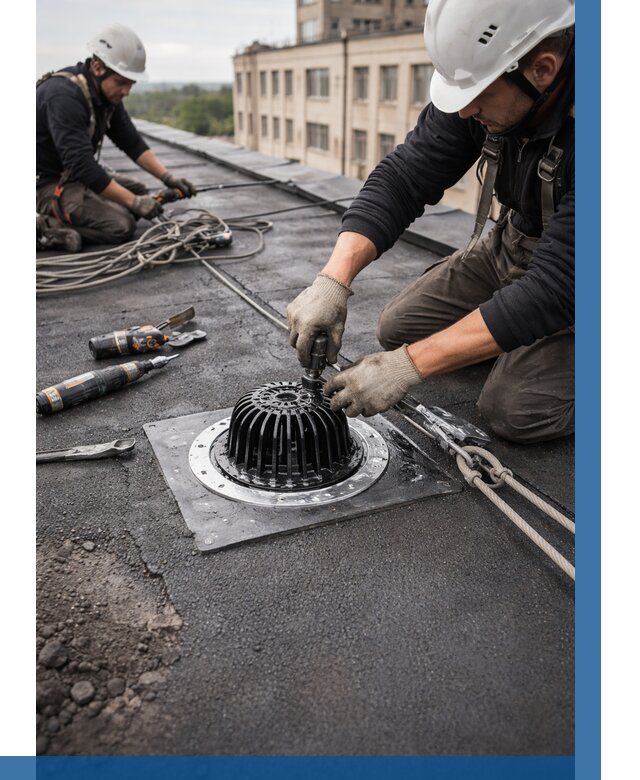 Установка водосточных воронок в Сестрорецке цена от 3587 р. | ВЫСОТНИК-Сст