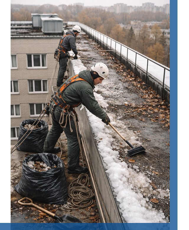 Очистка кровли по периметру в Сестрорецке от 564 р. | ВЫСОТНИК-Сст