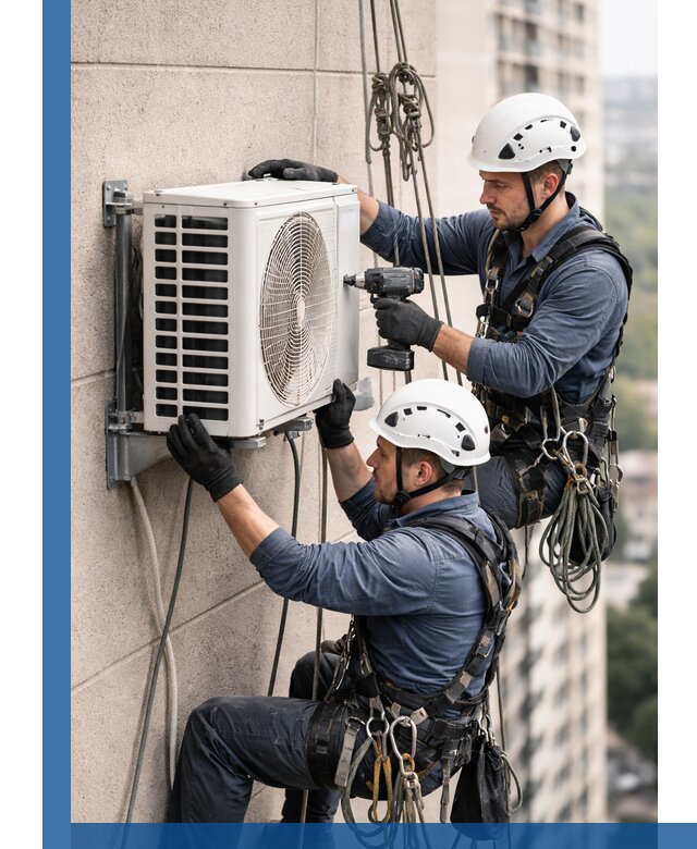 Монтаж внешнего блока кондиционера в Сестрорецке установка и крепление