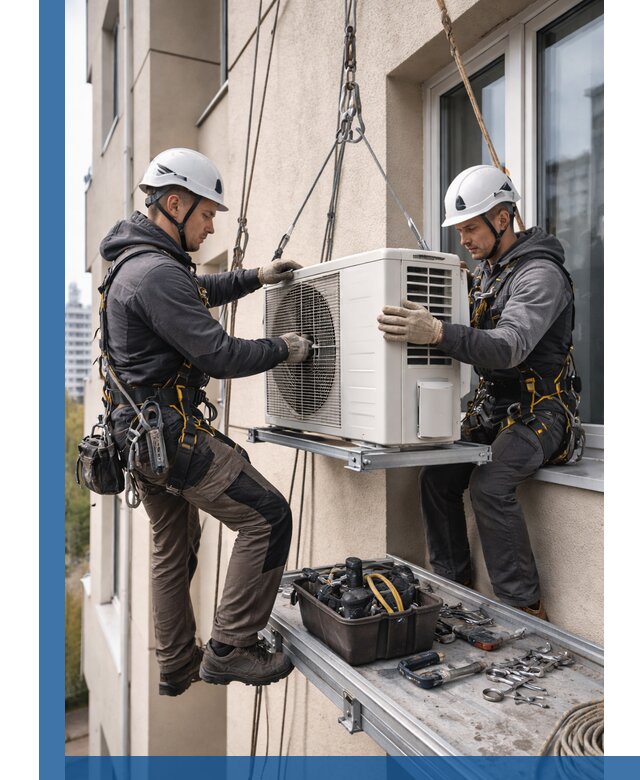 Перенос внешнего блока кондиционера в Сестрорецке с монтажом и крепежом