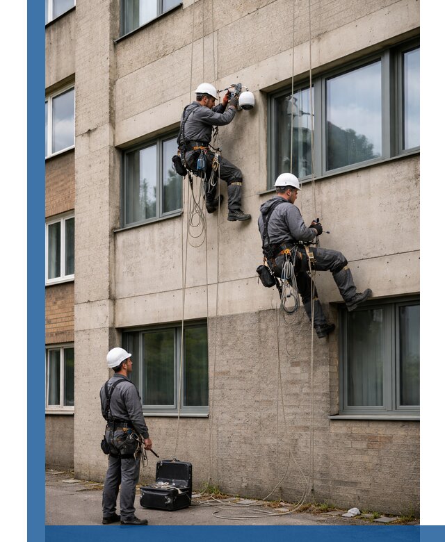 Монтаж фасадных камер видеонаблюдения в Сестрорецке под ключ