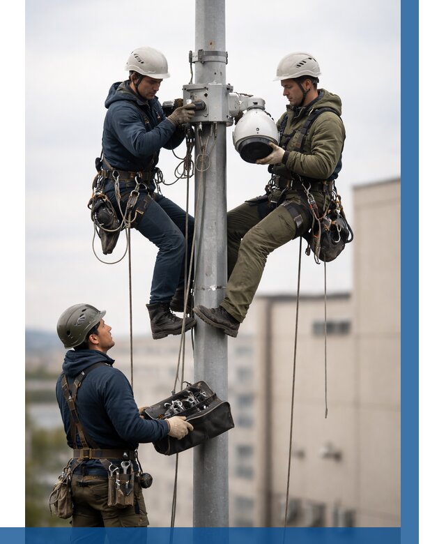 Установка видеокамер на мачте в Сестрорецке от 8712 р. | ВЫСОТНИК-Сст