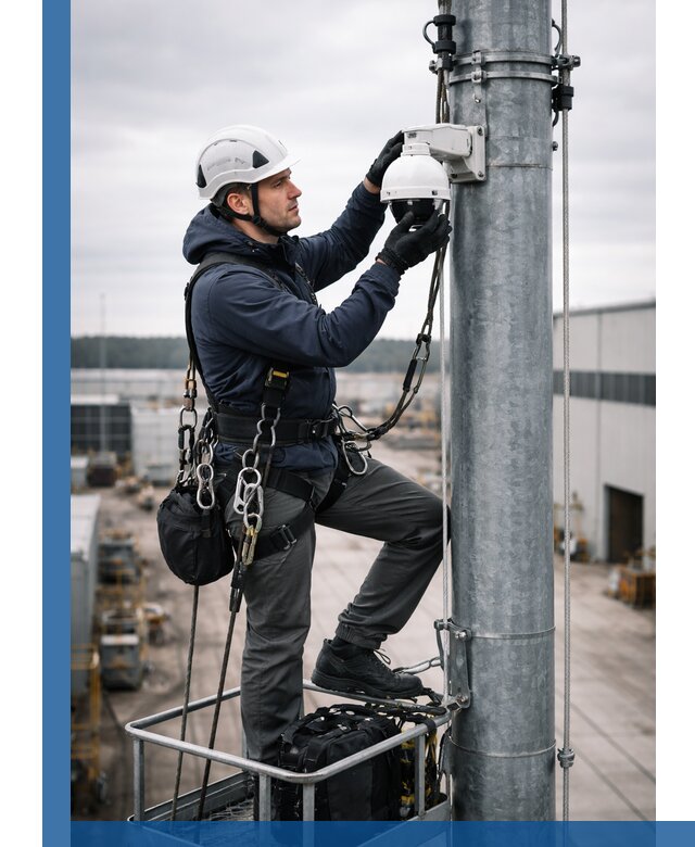 Профессиональная установка видеокамер на мачте в Сестрорецке