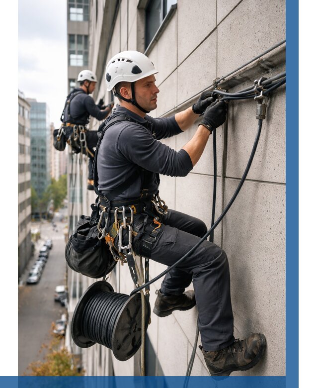 Прокладка кабеля по фасаду в Сестрорецке от 359 р. | ВЫСОТНИК-Сст