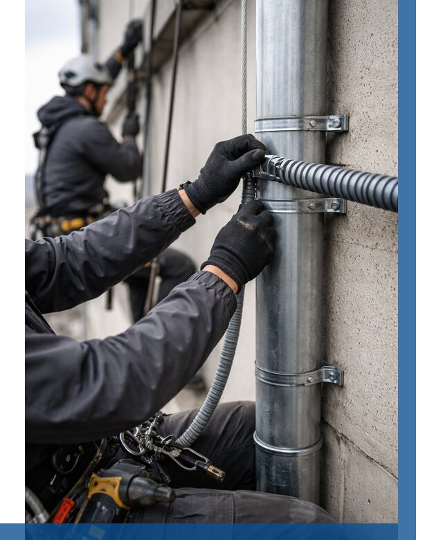 Монтаж гофры для кабеля в Сестрорецке от 307 р. | ВЫСОТНИК-Сст