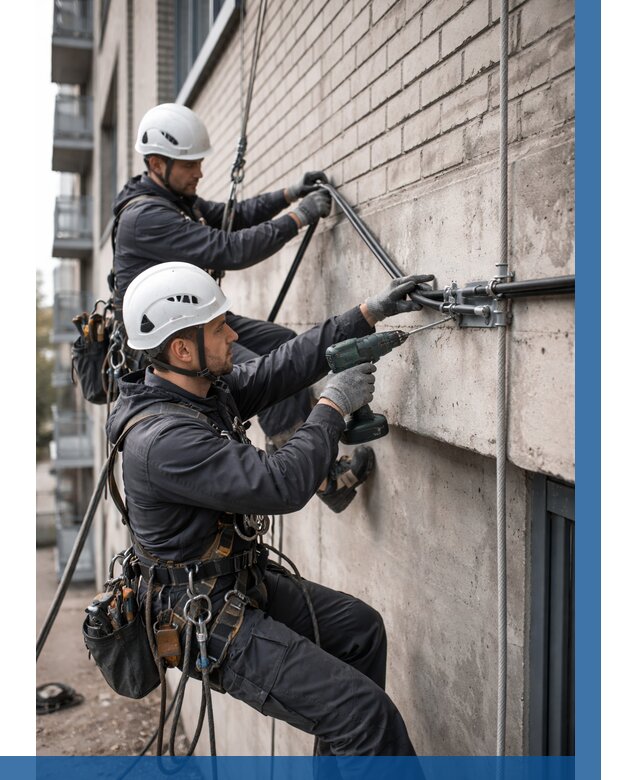 Крепление кабеля на фасаде в Сестрорецке от 359 р. | ВЫСОТНИК-Сст