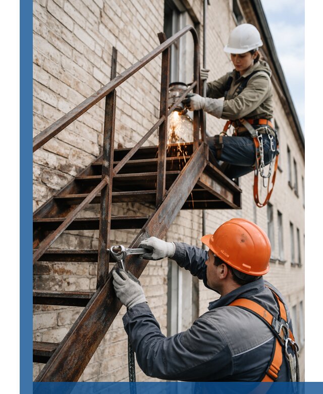 Ремонт и восстановление пожарных лестниц с выездом в Сестрорецке