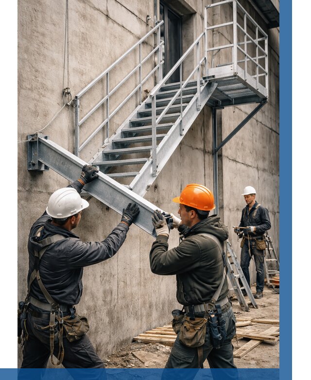 Монтаж металлических лестниц в Сестрорецке от 15374 р. | ВЫСОТНИК-Сст