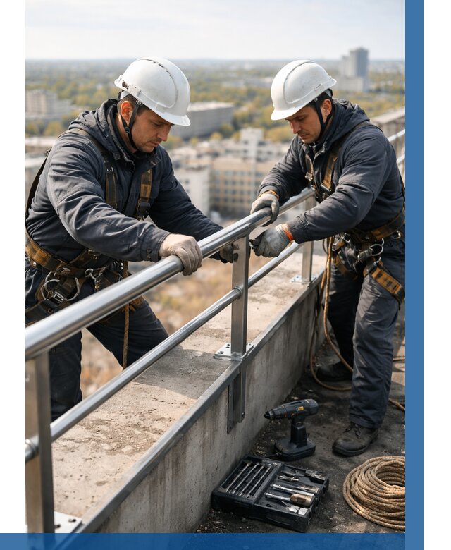 Монтаж перил на высоте в Сестрорецке от 2562 р. | ВЫСОТНИК-Сст