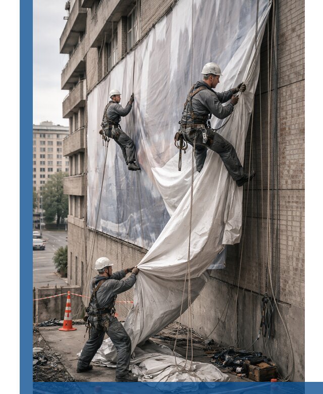 Демонтаж баннеров с фасада в Сестрорецке оперативно и безопасно