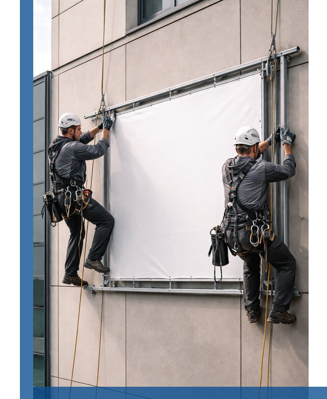 Монтаж наружной рекламной вывески в Сестрорецке под ключ