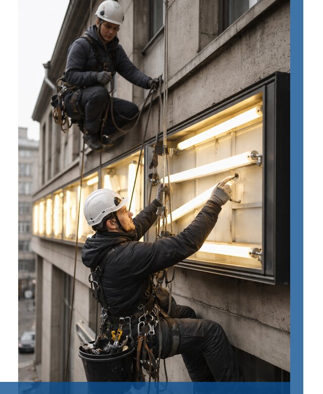 Замена ламп в вывеске в Сестрорецке под ключ от 3587 р. | ВЫСОТНИК-Сст