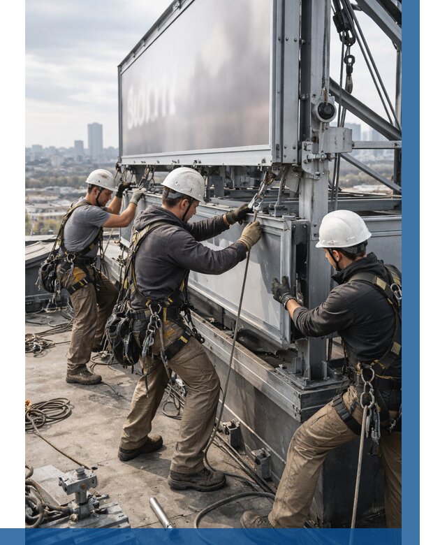 Монтаж крышной рекламной конструкции в Сестрорецке от 61494 р.|ВЫСОТНИК-Сст