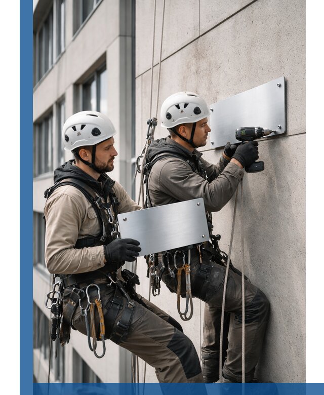 Монтаж табличек и указателей в Сестрорецке для зданий и сооружений