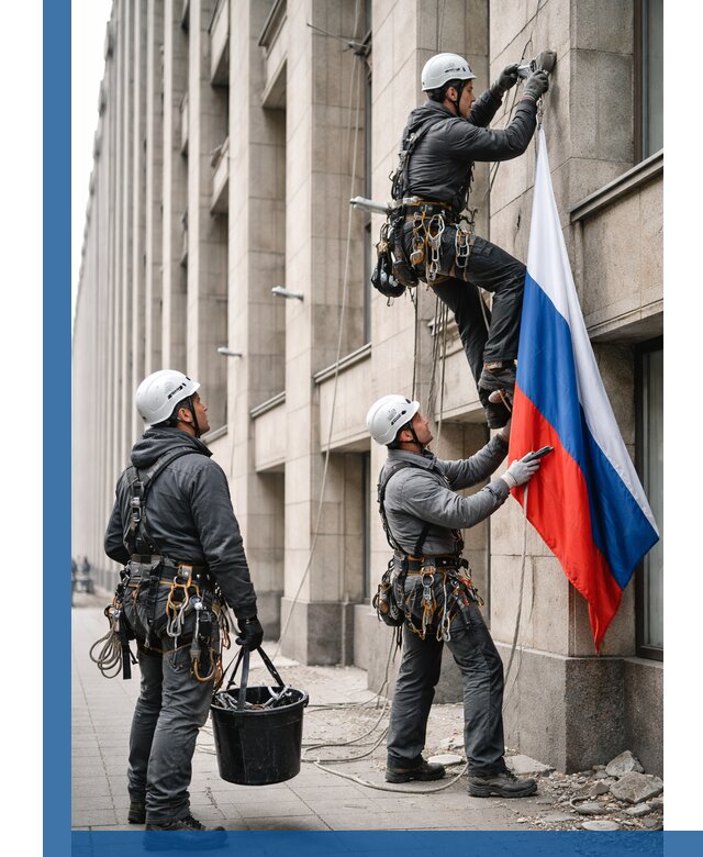 Профессиональная установка флагов на фасаде в Сестрорецке