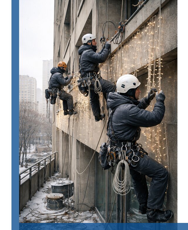 Монтаж новогодней иллюминации и украшение фасадов в Сестрорецке