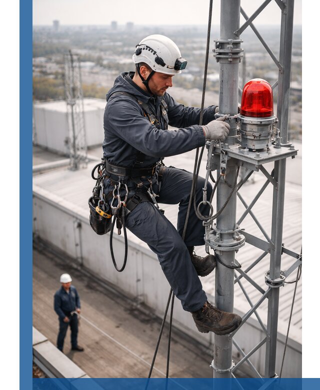 Монтаж заградительных огней и обслуживание объектов в Сестрорецке